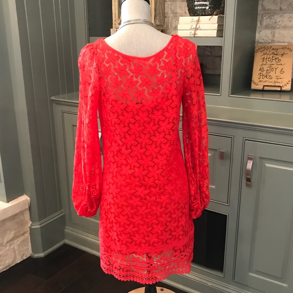 Laundry red lace dress size 6 - Picture 3 of 7